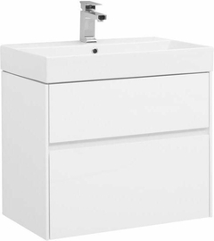 Тумба Aquanet Бруклин 70 белый с раковиной Sanovit Slim Synergy 70 - фото, отзывы, цена