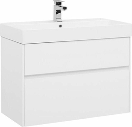 Тумба Aquanet Бруклин 85 белый с раковиной Sanovit Slim Synergy 85 - фото, отзывы, цена