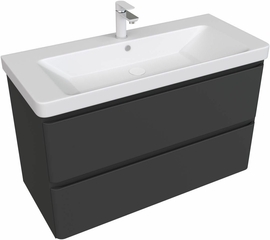 Тумба Aquanet Эмбер 105 черный матовый с раковиной Sanovit Luxury 105 - фото, отзывы, цена