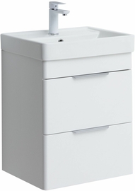 Тумба Aquanet Ирис New 50 белый глянец, 2 ящика с раковиной Aquanet Ирис 50 - фото, отзывы, цена