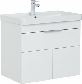 Тумба Aquanet Ирис New 710 белый глянец, 1 ящик, 2 дверцы с раковиной Aquanet Ирис 70 - фото, отзывы, цена