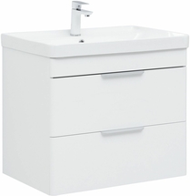 Тумба Aquanet Ирис New 710 белый глянец, 2 ящика с раковиной Aquanet Ирис 70 - фото, отзывы, цена