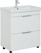 Тумба Aquanet Ирис New 710 белый глянец, 2 ящика с раковиной Aquanet Ирис 70 - фото, отзывы, цена