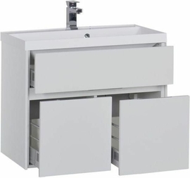 Тумба Aquanet Латина 80 белый с раковиной Aquanet Орлеан 80 - фото, отзывы, цена