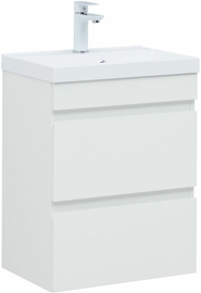 Тумба Aquanet Нота New 50 2 ящика, белый глянец с раковиной Aquanet Нота 50 - фото, отзывы, цена