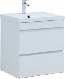 Тумба Aquanet Нота New 58 2 ящика, белый глянец с раковиной Aquanet Нота 58 - фото, отзывы, цена