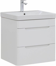 Тумба Aquanet София 60 белый глянец, 2 ящика с раковиной Sanovit Luxury 60 - фото, отзывы, цена