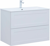 Тумба Aquanet Терра 90 белый матовый с раковиной Aquanet Электра 90 - фото, отзывы, цена