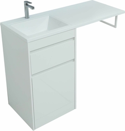 Тумба Aquanet Токио 48 белый, напольная, 1 ящик с раковиной Эстет Даллас 110 L - фото, отзывы, цена