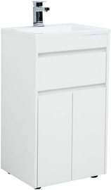 Тумба Aquanet Токио 48 белый, напольная, 1 ящик, 2 дверцы с раковиной Эстет Даллас 110 L - фото, отзывы, цена