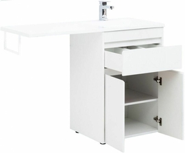 Тумба Aquanet Токио 58 белый, напольная, 1 ящик, 2 дверцы с раковиной Эстет Даллас 120 L - фото, отзывы, цена