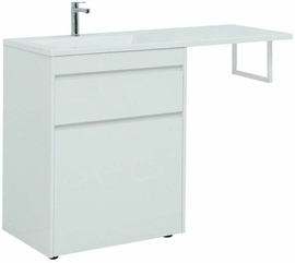 Тумба Aquanet Токио 68 белый, напольная, 1 ящик с раковиной Эстет Даллас 130 L - фото, отзывы, цена