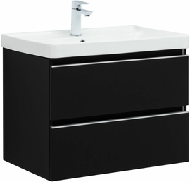 Тумба Aquanet Вега 70 черный с раковиной Aquanet Flat 70 - фото, отзывы, цена