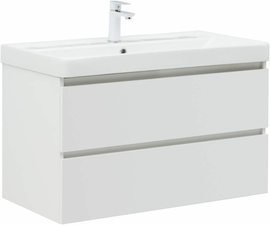 Тумба Aquanet Вега 90 белый глянец с раковиной Aquanet Ирис 90 - фото, отзывы, цена