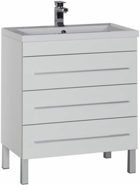 Тумба Aquanet Верона 75 белый, напольная 3 ящика с раковиной Aquanet Нота 75 - фото, отзывы, цена