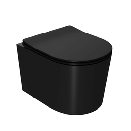 Унитаз подвесной Point Веста PN41701BM безободковый, чёрный матовый, сиденье микролифт - фото, отзывы, цена