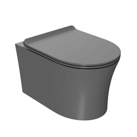 Унитаз подвесной Point Вега PN41711GM безободковый, серый матовый, сиденье микролифт - фото, отзывы, цена
