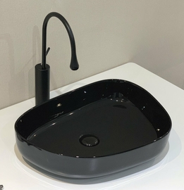 Раковина накладная BelBagno BB1435-NERO, 550x400x140мм, нестандартная - фото, отзывы, цена