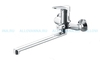 Смеситель для ванны с длинным изливом Bravat Duo Eco Сet F00414C с душевой стойкой - фото, отзывы, цена