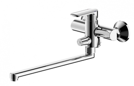 Смеситель для ванны Bravat, настенный с длиным изливом, Louise, F6191183CP-01L-RUS - фото, отзывы, цена