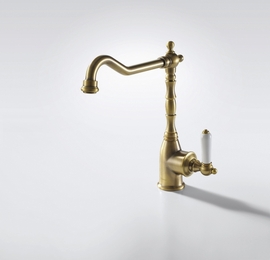 Смеситель для кухни Bravat с высоким поворотным изливом, цвет бронза Art, F775109U - фото, отзывы, цена