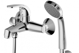 Смеситель для ванны Bravat Fit с коротким изливом + шланг/душ, F6135188CP-B-RUS - фото, отзывы, цена