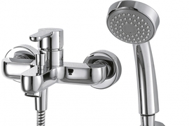 Смеситель для ванны и душа Bravat с коротким изливом + шланг/душ Stream, F63783C-B - фото, отзывы, цена