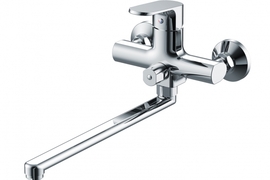 Смеситель для ванны и душа Bravat излив 300 мм Pure, F6105161C-01A - фото, отзывы, цена