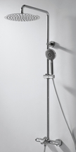 Душевая система Bravat, круглый верхний душ латунь, смеситель термостат, с изливом Waterfall, F639114C-A5-RUS - фото, отзывы, цена
