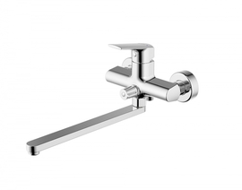 Смеситель для ванны и душа Bravat излив 390 мм Real, F6121179CP-01L - фото, отзывы, цена