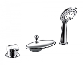 Комплект встраиваемого смесителя Bravat на 3 отверстия с изливом Niagara, F5140197CP-RUS - фото, отзывы, цена