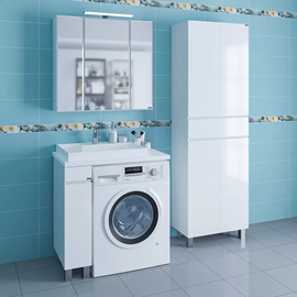 Комплект мебели Санта Марс 19 с раковиной над стиральной машиной Юпитер 80х50 L - фото, отзывы, цена