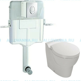 Смывной бачок скрытого монтажа Grohe GD2 38895000 с кнопкой смыва + унитаз приставной Jacob Delafon Ove E1584 с микролифтом - фото, отзывы, цена