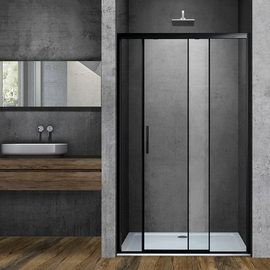 Душевая дверь Vincea Soft VDS-3SO120CLB, 1200, черный, стекло прозрачное - фото, отзывы, цена
