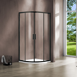 Душевой уголок Vincea Garda VSQ-1G900CLB, 900x900, черный, стекло прозрачное - фото, отзывы, цена