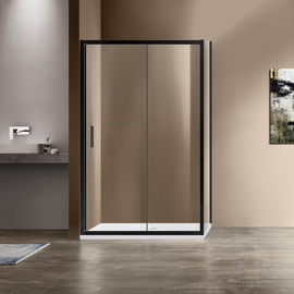 Душевой уголок Vincea Garda VSR-1G8012CLB, 1200x800, черный, стекло прозрачное - фото, отзывы, цена