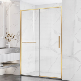 Душевая дверь Vincea Slim Soft VDS-1SS140CLG, 1400, брашированное золото, стекло прозрачное - фото, отзывы, цена