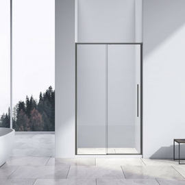 Душевая дверь Vincea Slim-N VDS-4SN110CLGM, 1100, вороненая сталь, стекло прозрачное - фото, отзывы, цена