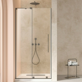 Душевая дверь Vincea Walk-In VDS-4WSL120CLGM-L, 1200, вороненая сталь, стекло прозрачное, левая - фото, отзывы, цена