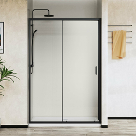 Душевая дверь Vincea City VDS-5CT140CLB, 1400, черный, стекло прозрачное - фото, отзывы, цена