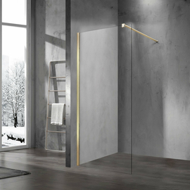 Душевая перегородка Vincea Walk-In 600, VSW-1H600CLG, брашированное золото, стекло прозрачное - фото, отзывы, цена