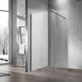 Душевая перегородка Vincea Walk-In 700, VSW-1H700CLGM, вороненая сталь, стекло прозрачное - фото, отзывы, цена