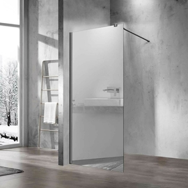 Душевая перегородка Vincea Walk-In 900, VSW-1H900MRGM, вороненая сталь, стекло зеркальное - фото, отзывы, цена