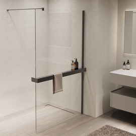 Душевая перегородка Vincea Walk-In 1000, VSW-1HR100CLGM, вороненая сталь, стекло прозрачное - фото, отзывы, цена
