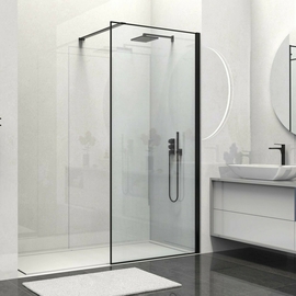 Душевая перегородка Vincea Walk-In 1000, VSW-1HS100CLB, черная матовая, стекло прозрачное - фото, отзывы, цена