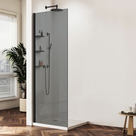 Душевая перегородка Vincea Walk-In 1000, VSW-1HWS100CGB, черная матовая, стекло тонированное - фото, отзывы, цена