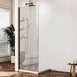 Душевая перегородка Vincea Walk-In 1000, VSW-1HWS100MRB, черная, стекло зеркальное - фото, отзывы, цена