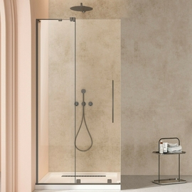 Душевая перегородка Vincea Walk-In 1200, VSW-4WSL120CLGM-L левая, вороненая сталь, стекло прозрачное - фото, отзывы, цена