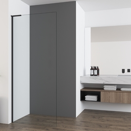 Душевая перегородка Vincea Walk-In 900, VSW-7HA900CLB, черная матовая, стекло прозрачное - фото, отзывы, цена