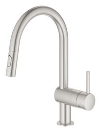 Смеситель для кухни Grohe Minta с выдвижным изливом, суперсталь (32321DC2) - фото, отзывы, цена